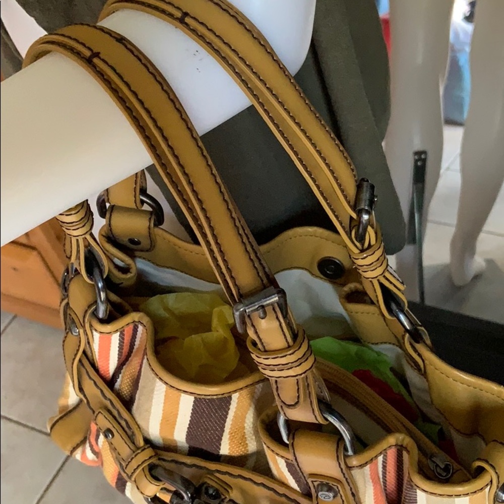 Francesco biasia 1977 satchel bag canvas leather - Picture 3 of 8